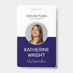 Custom Employee Photo Round ID Name Badge