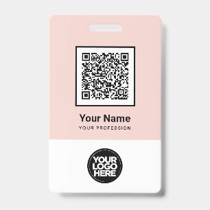 Custom Employee Qr Code Bar Code Logo Name Badge ID Badge