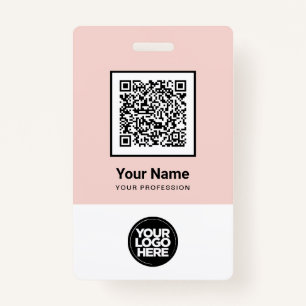 Custom Employee Qr Code Bar Code Logo Name Badge ID Badge