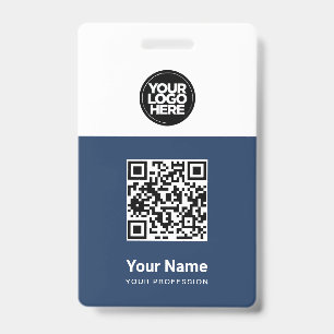 Custom Employee Qr Code, Bar Code, Logo, Name ID Badge