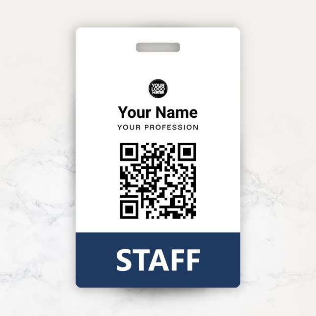 Custom Employee Qr Code, Bar Code, Logo, Name ID Badge (Creator Uploaded)