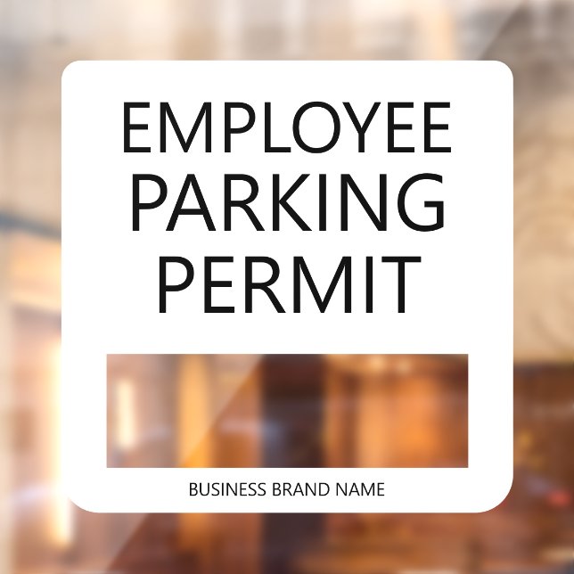 Custom Employee Resident Parking Permit Business Window Cling (Sheet 2)