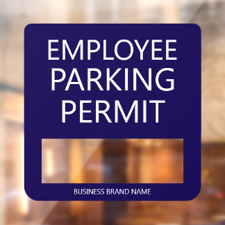 Custom Employee Resident Parking Permit Business Window Cling