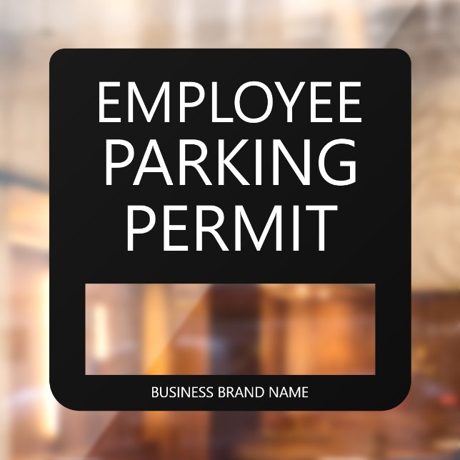 Custom Employee Resident Parking Permit Business Window Cling (Sheet 2)