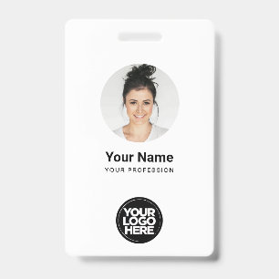 Custom Employee Round Photo Logo Name ID Badge