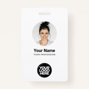 Custom Employee Round Photo Logo Name ID Badge