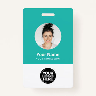 Custom Employee Round Photo Logo Name ID Badge