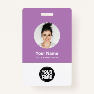 Custom Employee Round Photo Logo Name ID Badge