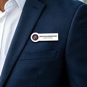 Custom Employee Safety Pin or Magnetic Classic Name Tag