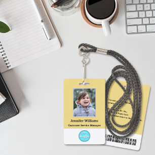 Custom Employee Staff Logo Barcode Photo Name ID Badge