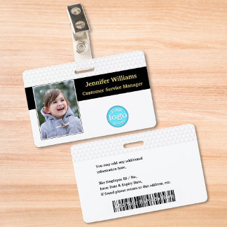 Custom Employee Staff Logo Photo Barcode Name ID ID Badge