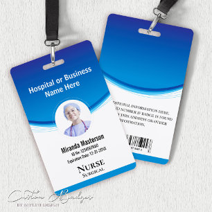 Custom Employee Staff Name Logo Barcode Photo ID Badge