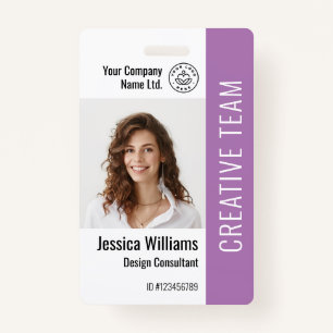 Custom Employee Staff Name Logo Barcode Photo ID  ID Badge