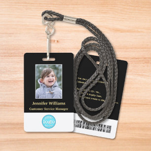 Custom Employee Staff Photo Name Barcode Logo ID ID Badge