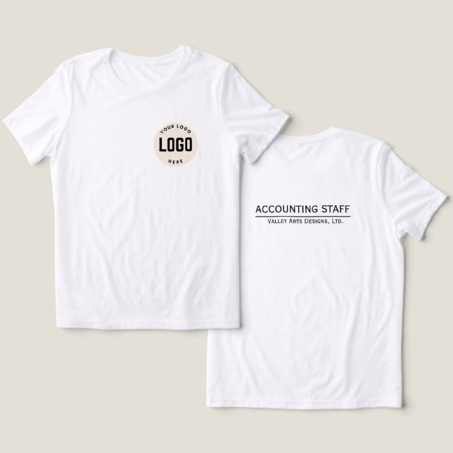 Custom Employee Tshirt, Add Your Logo Tri-Blend Shirt (Design Front & Back)
