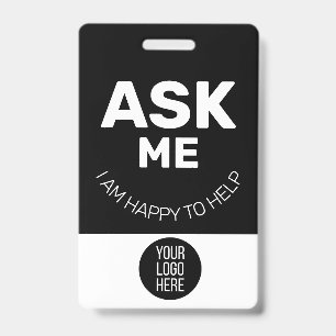 custom employee Volunteer Help ID Badge Lanyard