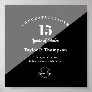 Custom Employee years of service recognition logo Poster