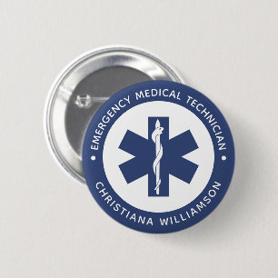 Custom EMT Symbol Emergency Medical Technician 6 Cm Round Badge