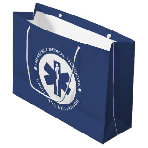Custom EMT Symbol Emergency Medical Technician Large Gift Bag