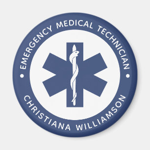 Custom EMT Symbol Emergency Medical Technician Magnet