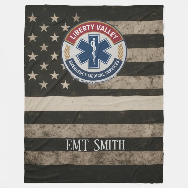 Custom EMT Thin White Line Blanket (Front)