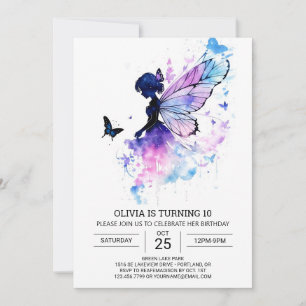 Custom Enchanted Fairy Birthday Celebration Invitation