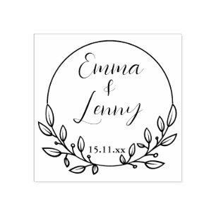Custom Encrement Buffers First Names for Wedding Rubber Stamp
