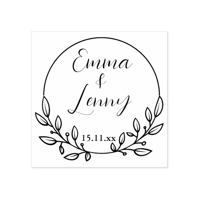 Custom Encrement Buffers First Names for Wedding Rubber Stamp (Imprint)