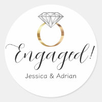 Custom Engaged White Diamond Ring Engagement