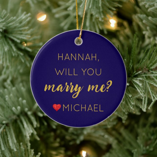 Custom Engagement Personalised Will you marry me Ceramic Tree Decoration (Tree)