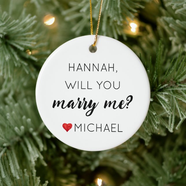 Custom Engagement Personalised Will you marry me Ceramic Tree Decoration (Tree)