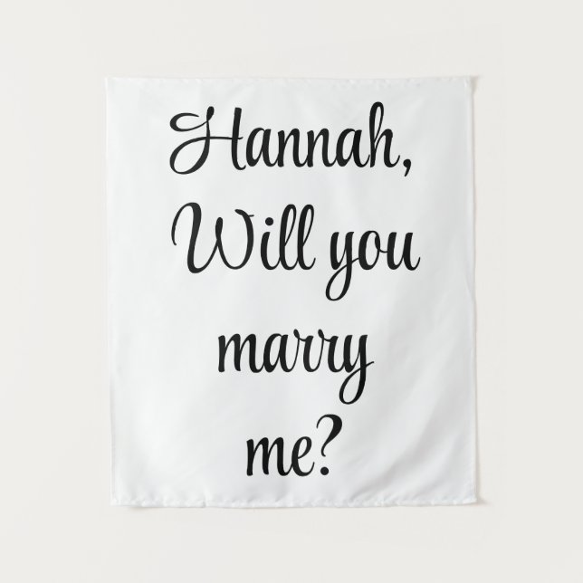 Custom Engagement Personalised Will you marry me Tapestry (Front)