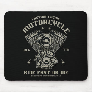 Custom Engine Motorcycle Ride Fast Or Die Mouse Mat