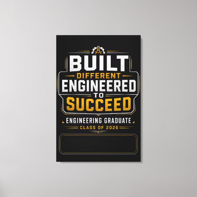 Custom Engineering Graduate 2026 Gift Canvas Print (Front)