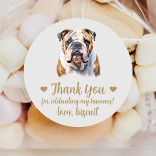 Custom English Bulldog Wedding Favour Stickers