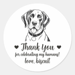 Custom English Pointer Dog Wedding Favour Stickers