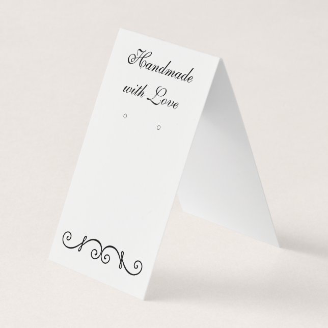 Custom English Scroll Tented Earring Display Cards (Front)