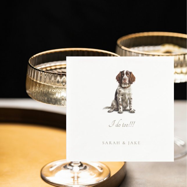 Custom English Springer Spaniel Pet Wedding Napkin (Creator Uploaded)