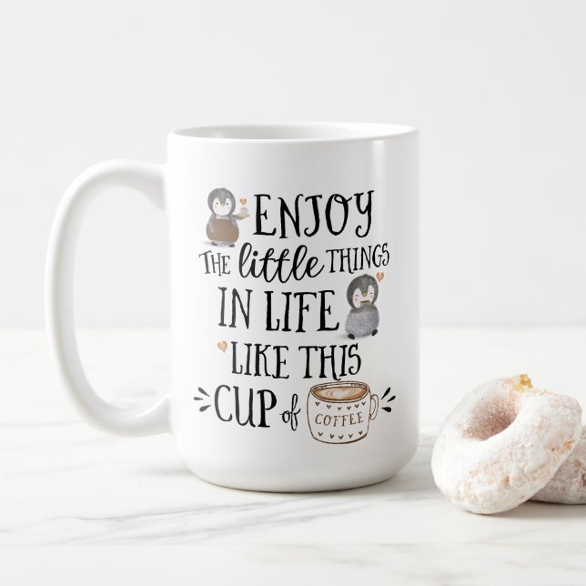 Custom Enjoy the Little Things in Life Like Coffee Mug (With Donut)
