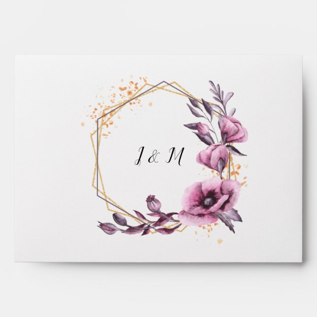 Custom Envelope for Wedding Invitations, Monogram (Front)