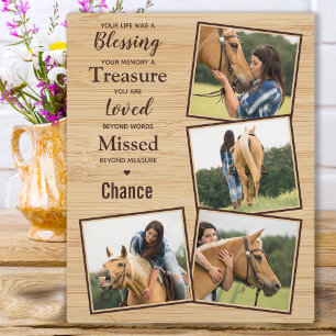 Custom Equine Keepsake Horse Memorial Plaque