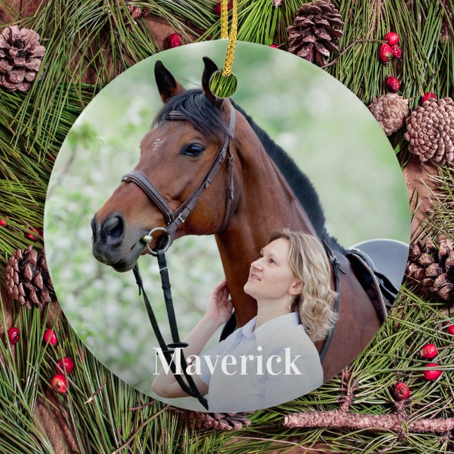 Custom Equine Photo Horse Lover Personalised Ceramic Tree Decoration (Creator Uploaded)
