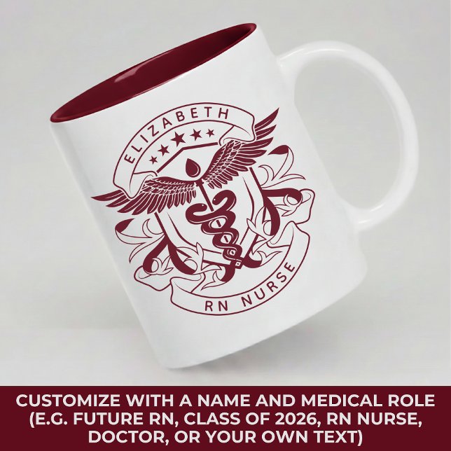 Custom ER Nurse Mug Graduation Gift for RN Nurse (Personalized Medical Mug Gift for Future RN, ICU Nurse, ER Nurse, RN Nurse, Doctor, or Class of 2026)