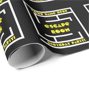 Custom Escape Room Birthday party Wrapping Paper