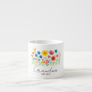 Custom Est. Year - Grandma Wildflower Espresso Cup