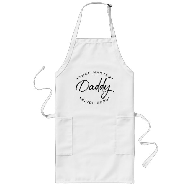 Custom Established year Chef Master Daddy  Long Apron (Front)