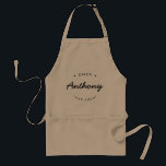Custom Established year Name Chef Personalised Standard Apron<br><div class="desc">Lots of talent coming out of that kitchen. Encourage the chef in your life to keep those delicious dishes coming with this personalised,  modern and unique apron. Customise the words,  name and established year as you need. Comes in different colours and sizes. 

Make for a great gift.</div>