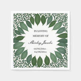 Custom Eucalyptus Funeral wreath Elegant Memorial Napkin