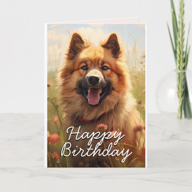 Custom Eurasier Birthday Card (Front)