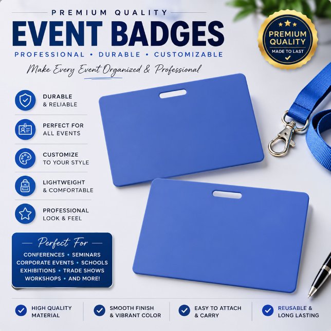 Custom Event Badge – Sleek Modern Design ID Badge (Creator Uploaded)